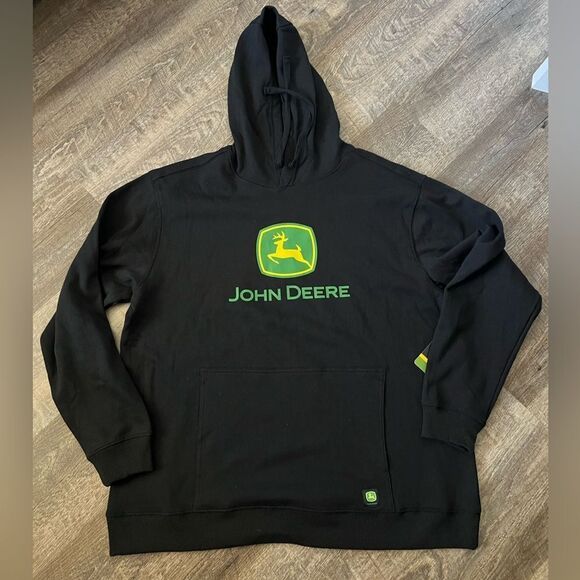 John Deere Core Graphic Logo Hoodie Black- Size XL - Picture 3 of 8